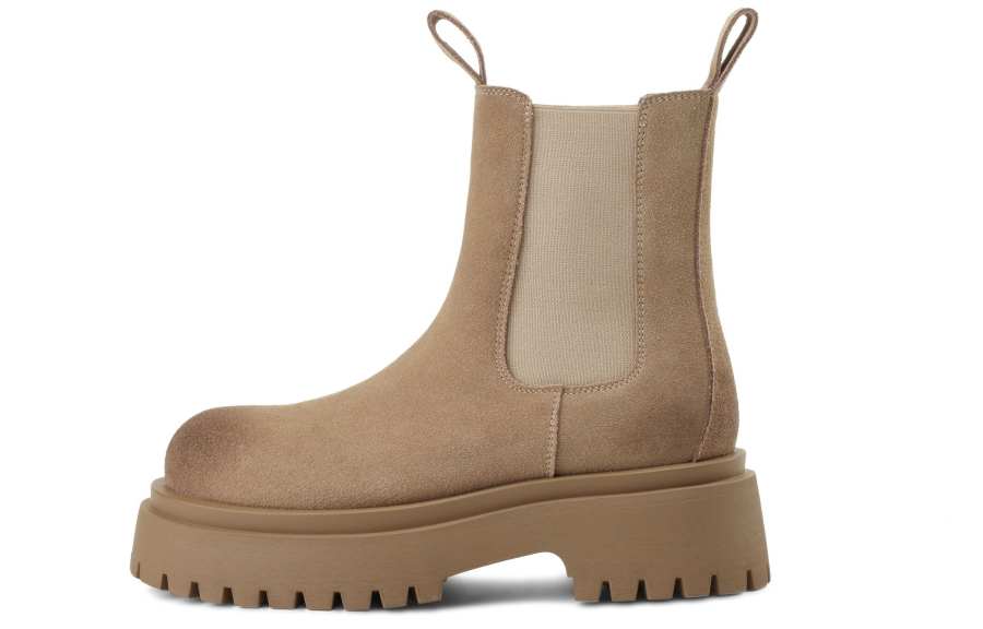 BOERDIQI Cow Split Leather Short Chelsea Boots 5.5cm Women's