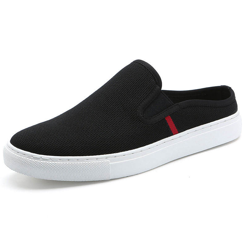 SENJIALUO Stitching Slip Resistant Abrasion Resistant Closed Toe Slippers Men's Black