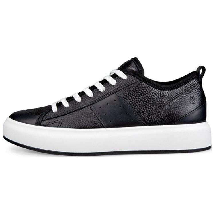 Ecco Cow Leather Low top Skateboard Shoes Women's Black