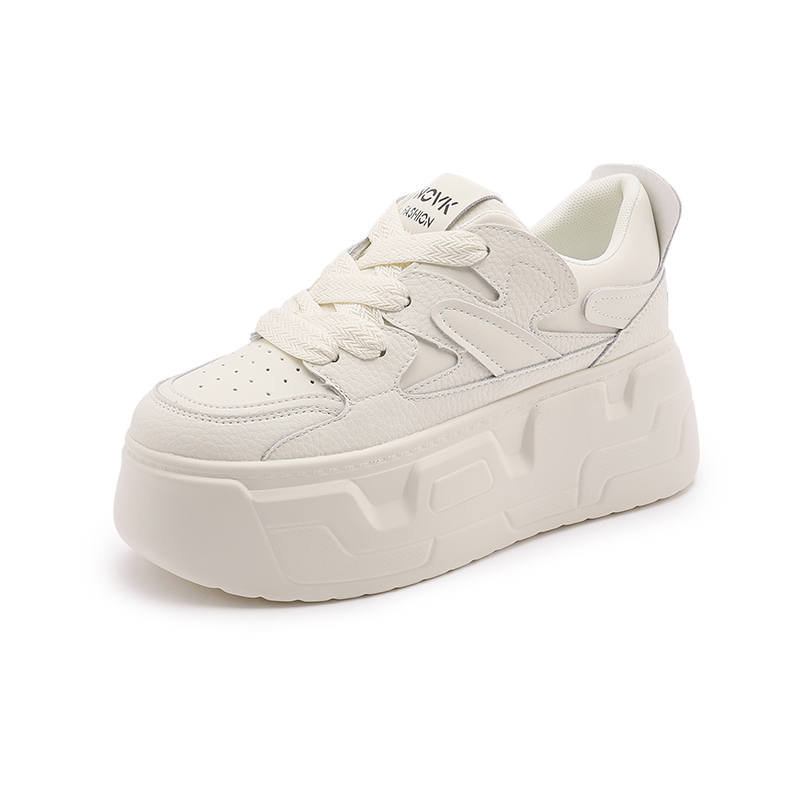 QITUMAUL Cow Split Leather Slip Resistant Slip Resistant Low top Skateboard Shoes Women's