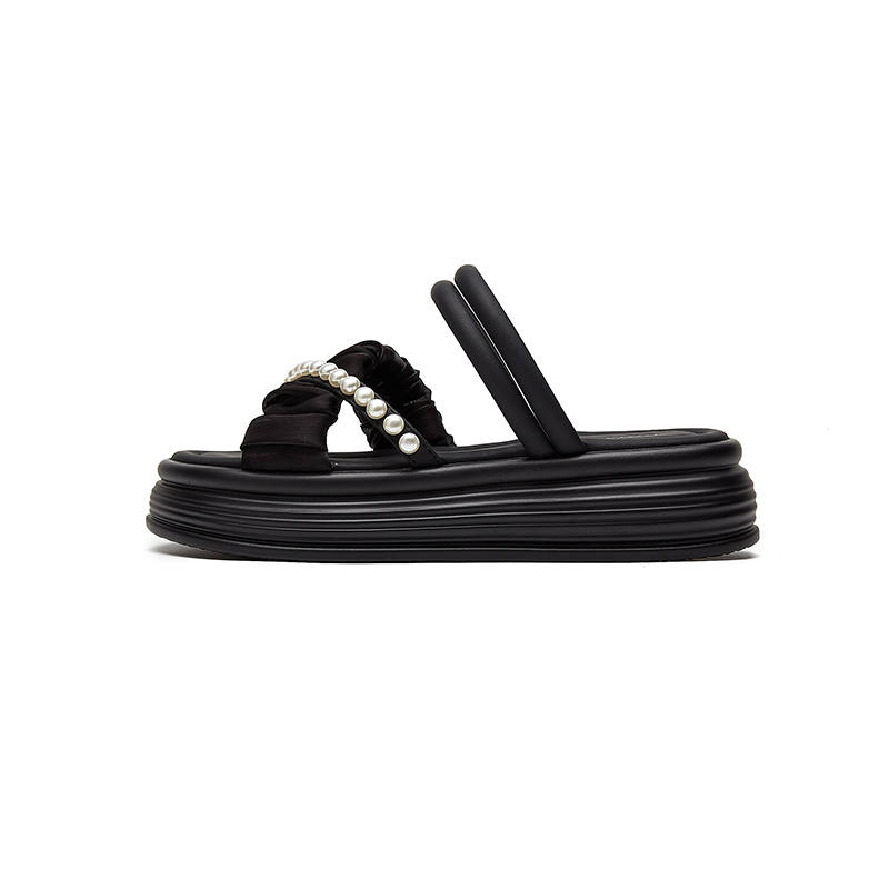DAPHNE DAPHNE Slide Slippers Women's Black, Beige