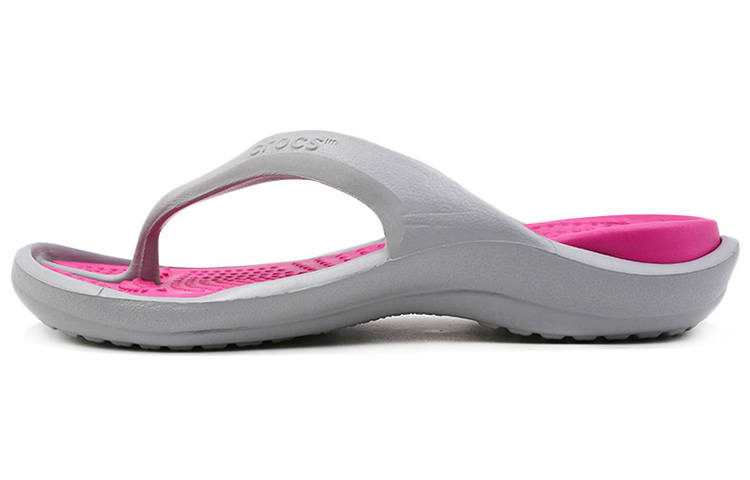 Crocs Crocs Flip Flops Unisex Gray Pink