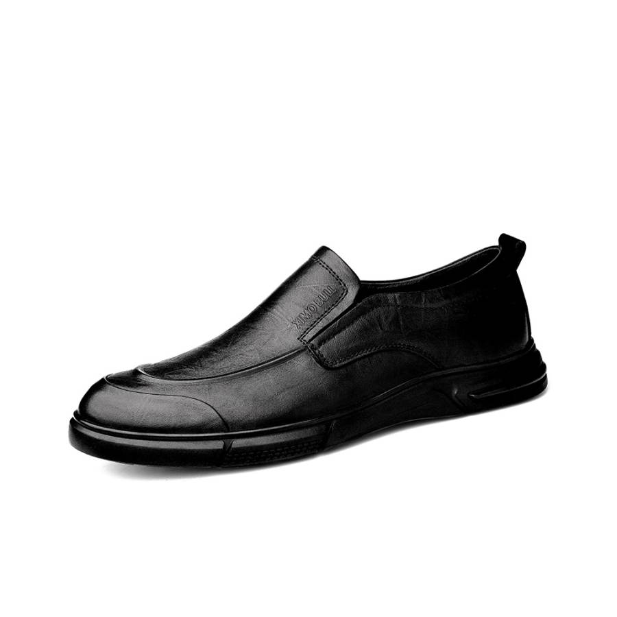 XIMO BULL Casual Leather Shoes Men's Low Top Black/Brown