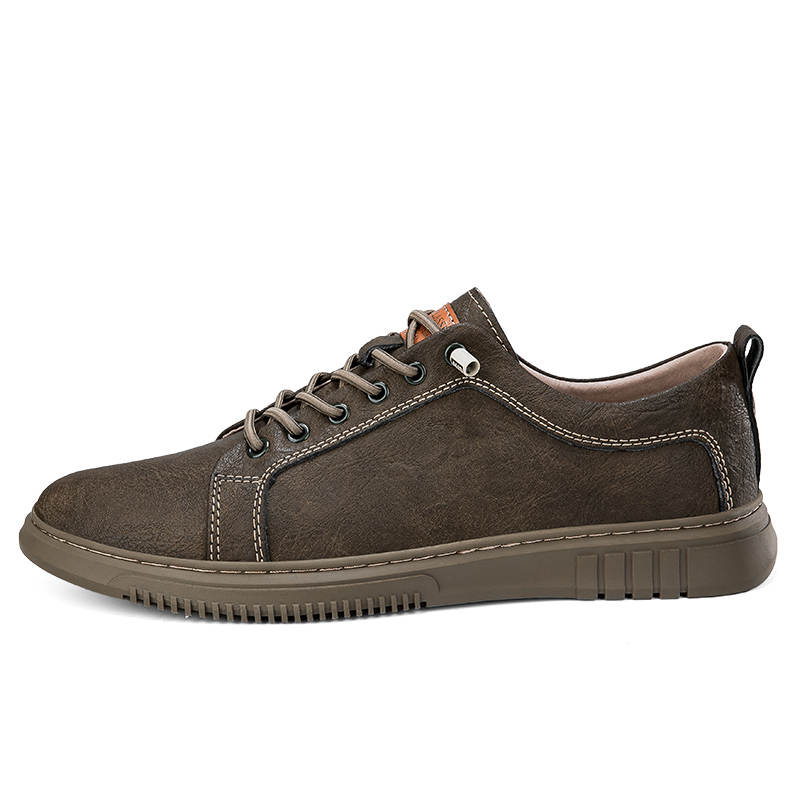 DAOTUSEN Cow Leather Abrasion Resistant Abrasion Resistant Low top Skateboard Shoes Unisex