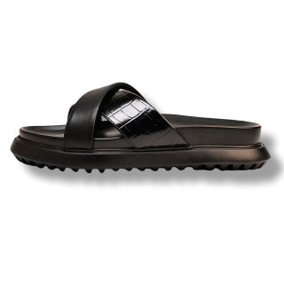 Brounvanm Rubber Foam Outsole Slide Slippers Men's Black