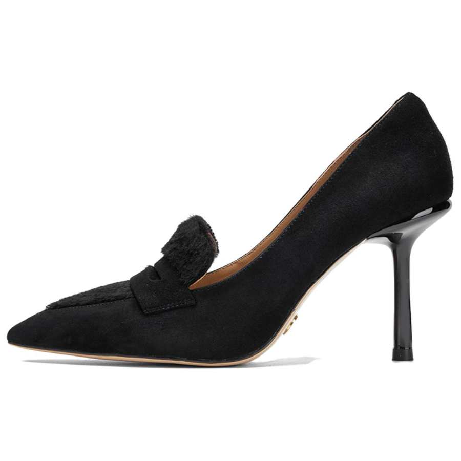 NINE WEST Sheep Suede Slim Heel High Heels 8.5cm Women's