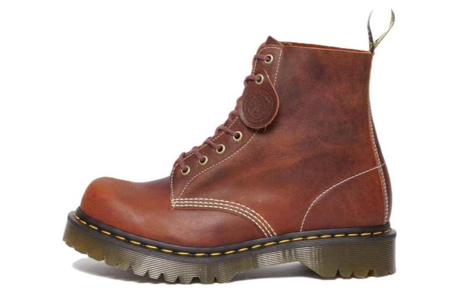 Dr.Martens Dr.Martens Leather Short Combat Boots Unisex Tan