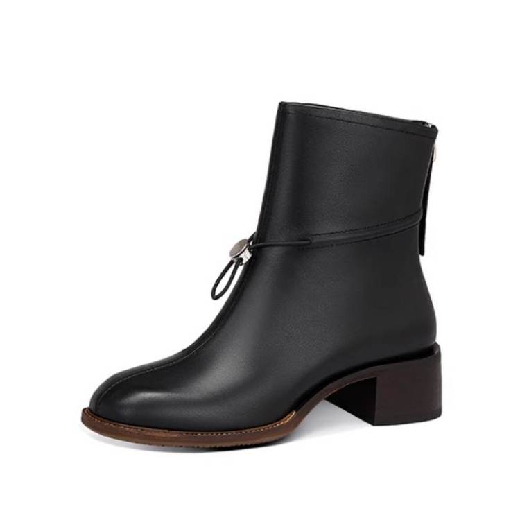 JESSICA SOPHIA Cow Leather Ankle Boots 4cm Women's