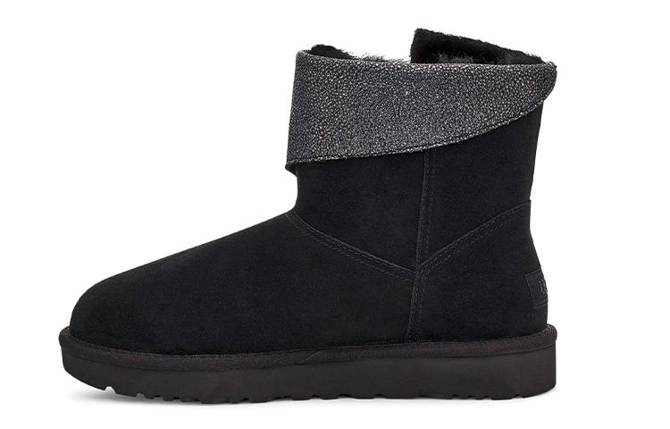 UGG UGG Classic Caviar Mini Fleece Lined Black Women's