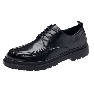 CITONGXIANSHENG Cow Split Leather Casual Shoes Men's Black