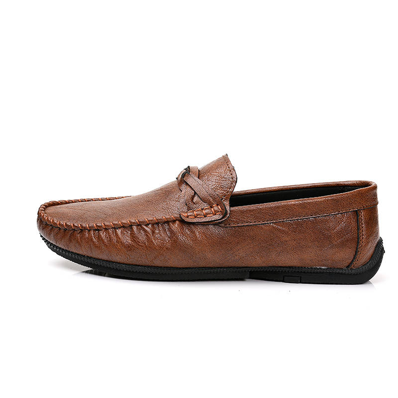 YINGLUNQISHI Microfiber Leather Casual Shoes Men's Brown