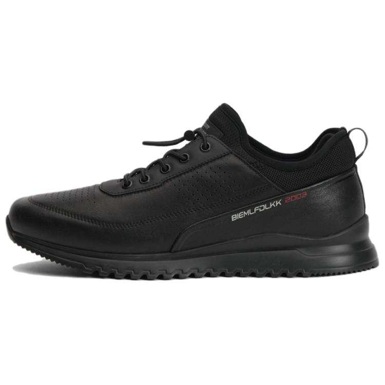 BIYINLEIFEN Cow Leather Cushioning Low top Casual Shoes Men's Black