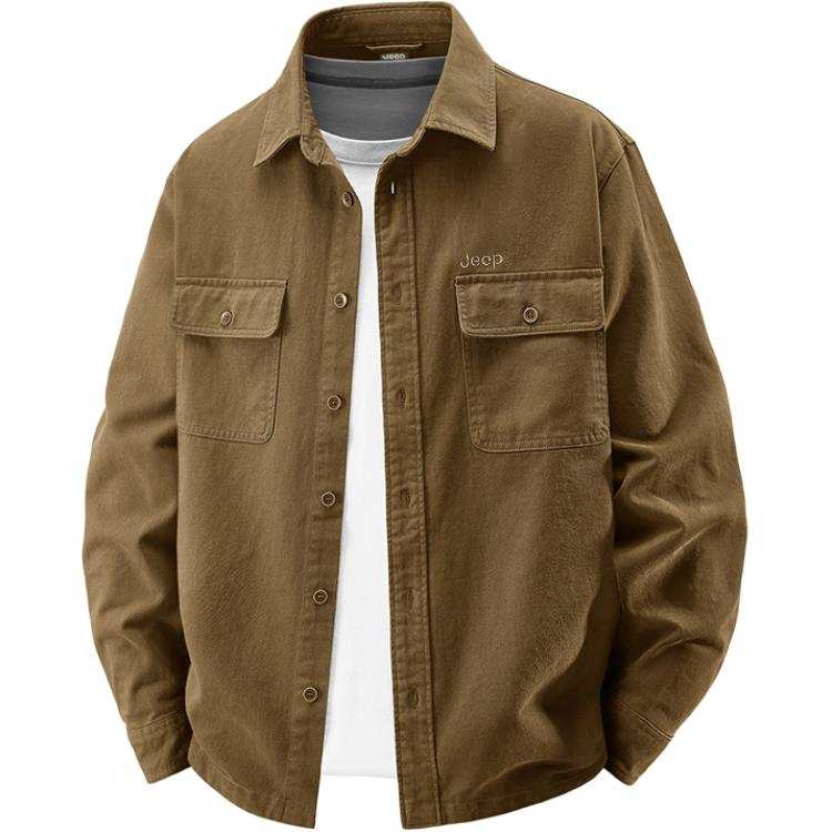 Jeep Shirts Unisex Stand Collar Moderate Workwear