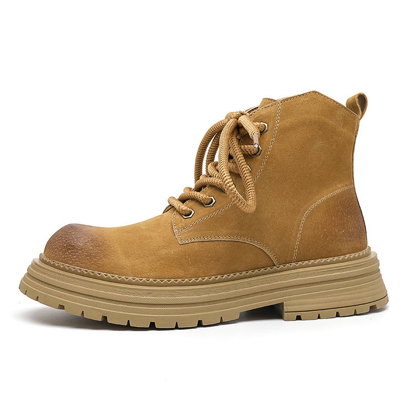 SHUPATE SHUPATE Top Grain Pig Leather Short Combat Boots Men's