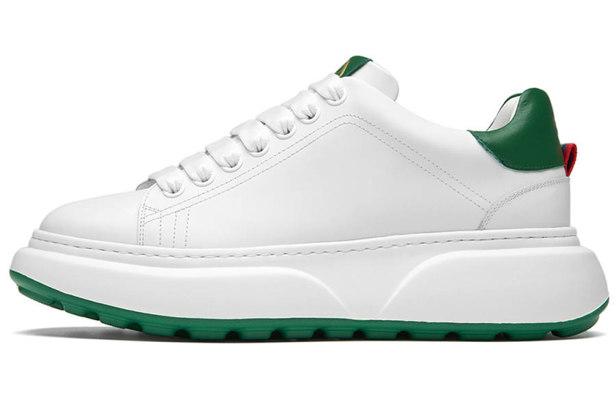 ROBERTA DI CAMERINO Top Grain Cow Leather Skateboard Shoes Men's White Green