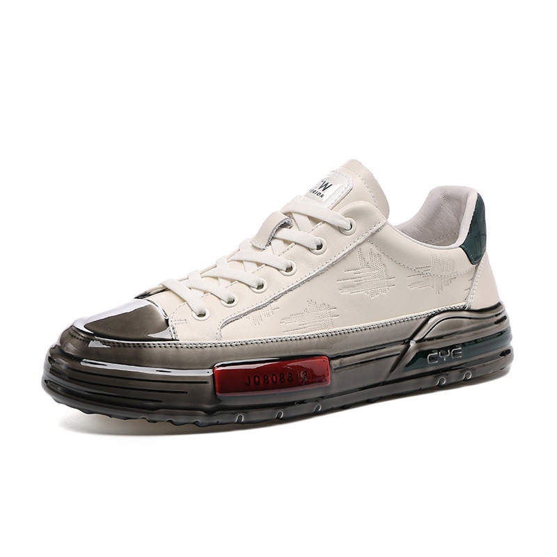 Devanro Devanro Top Grain Cow Leather Breathable Height Increasing Breathable Height Increasing Low top Skateboard Shoes Men's