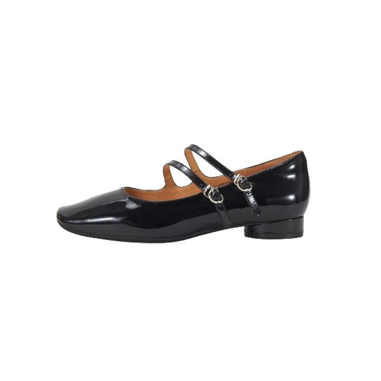 Teenie Weenie Cow Leather Flat Mary Jane Shoes Women's