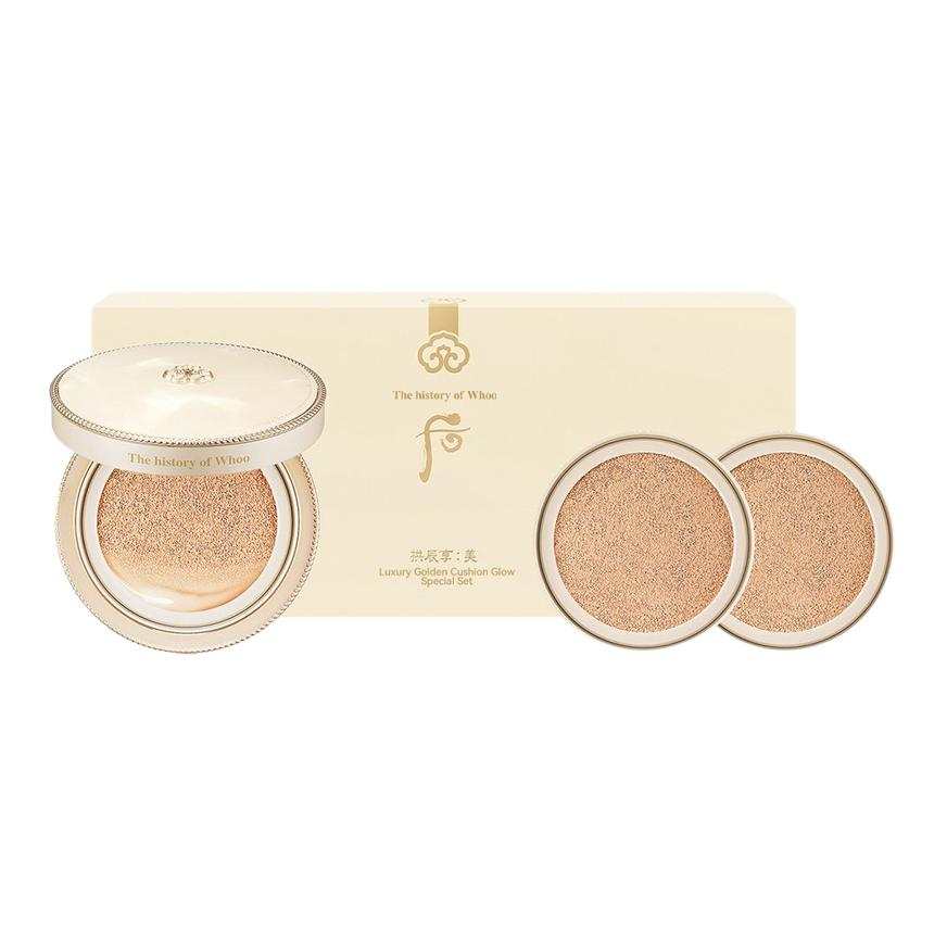 The History Of Whoo Gong Jin Heung Luxury Style Gold Queen Double Core Air Cushions Flawless Concealing Natural