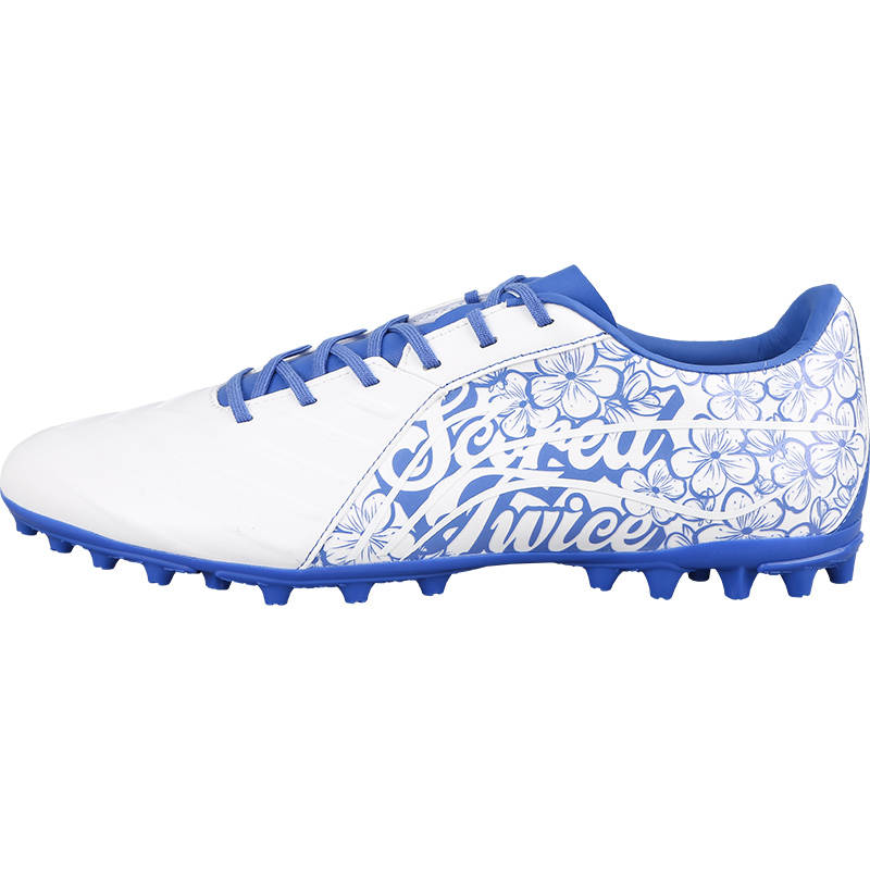 Li-Ning Li Ning Brocade MG Multi Ground Artificial Turf Cushioning Soccer Shoes Men's White Blue