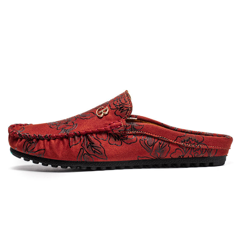 YINGLUNQISHI Closed Toe Slippers Men's Red