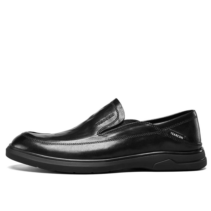 YEARCON Casual Leather Shoes Men's Low Top Brown