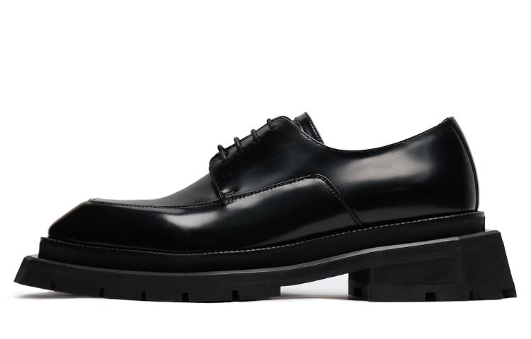 Viplander Viplander Top Grain Cow Leather Platform Shoes 5cm Men's Black