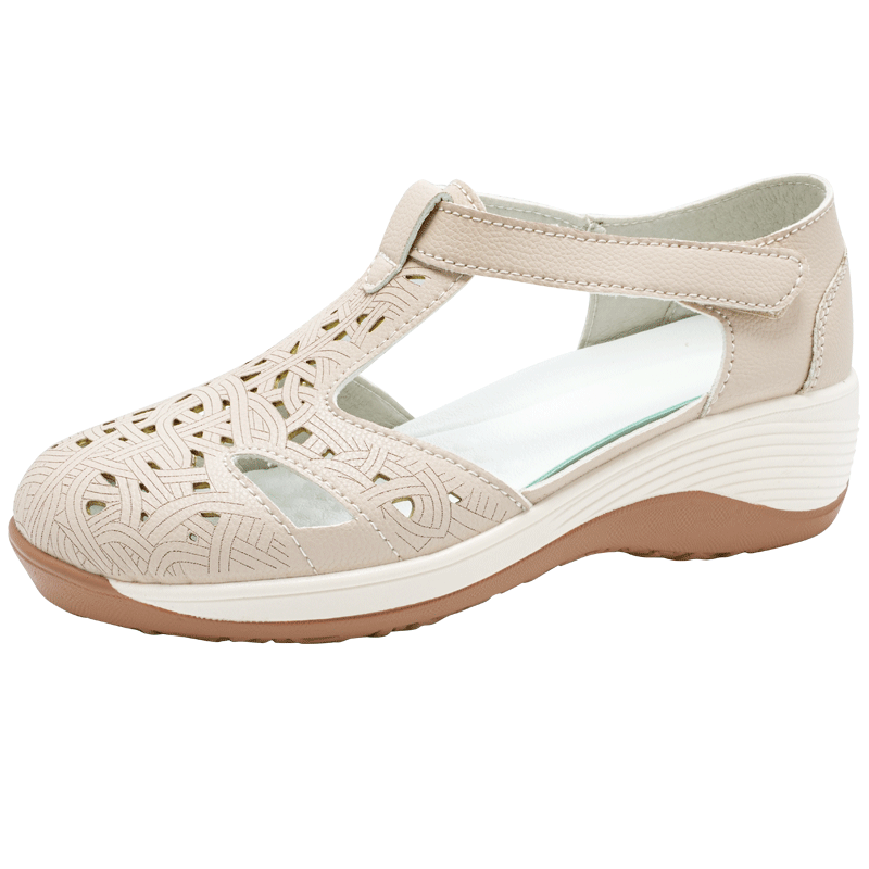 Reivantix Reivanti Top Grain Cow Leather Casual Shoes Women's Beige