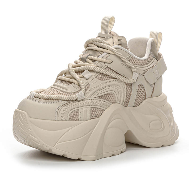 XIEGUIHUAYU Breathable Height Increasing Breathable Height Increasing Low top Chunky Sneakers Women's