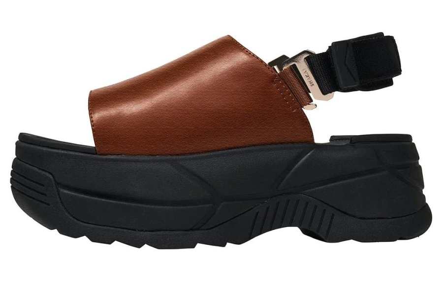 Shaka Vacay Chunky One Strap Sandals Women's Black Brown