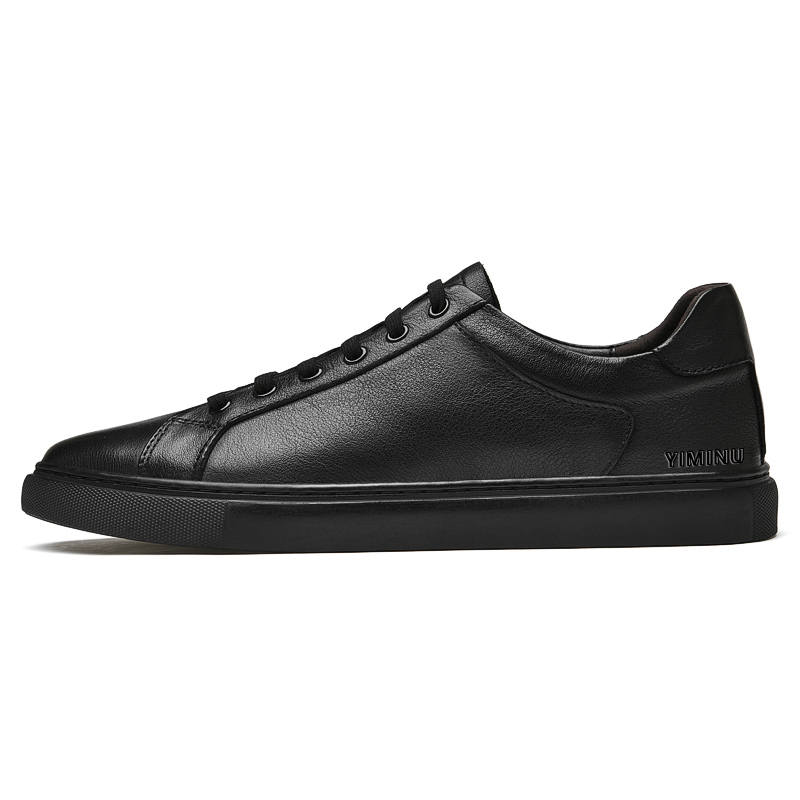 YIMINU Top Grain Cow Leather Lightweight Low top Skateboard Shoes Unisex