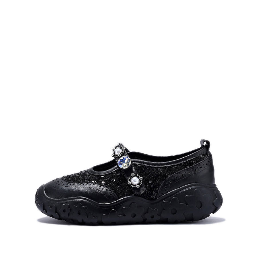 SELAIYA Top Grain Cow Leather Platform Mary Jane Shoes Women's