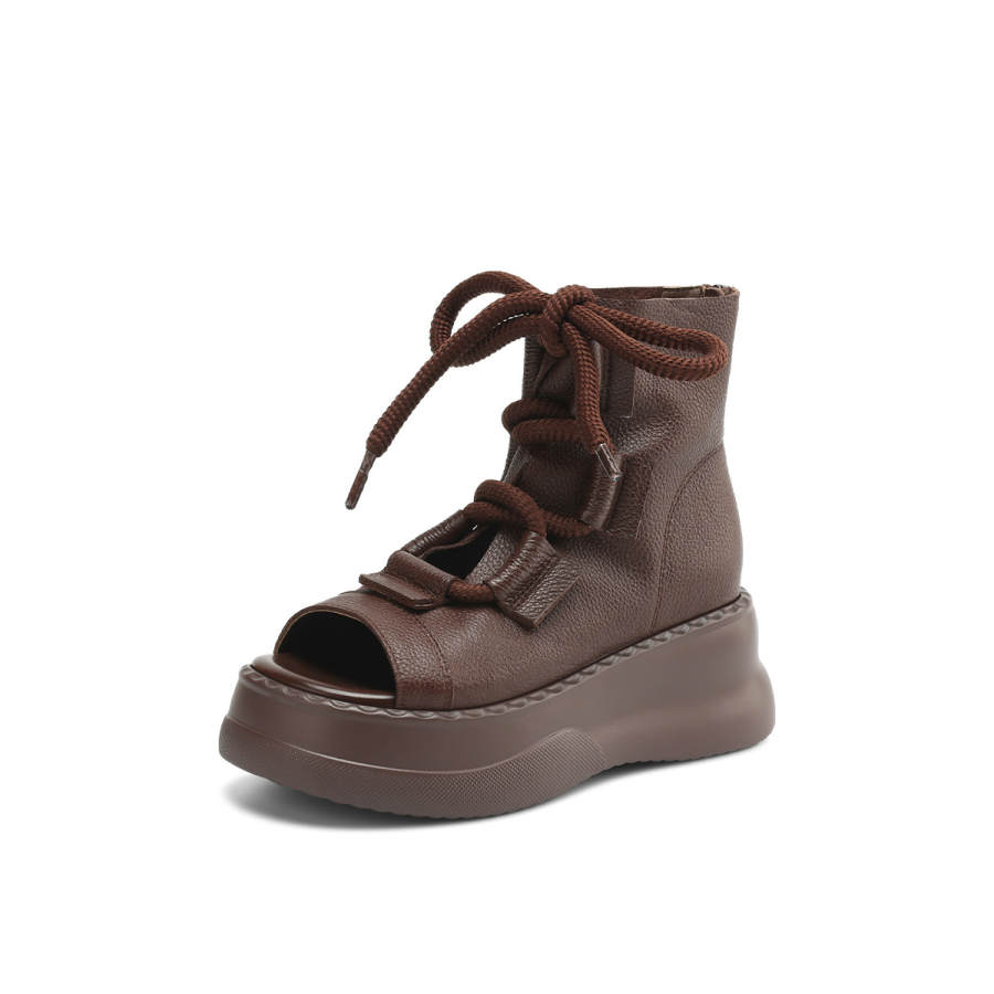 OCCAMAN Cow Leather Roman Sandals 6.5cm Women's