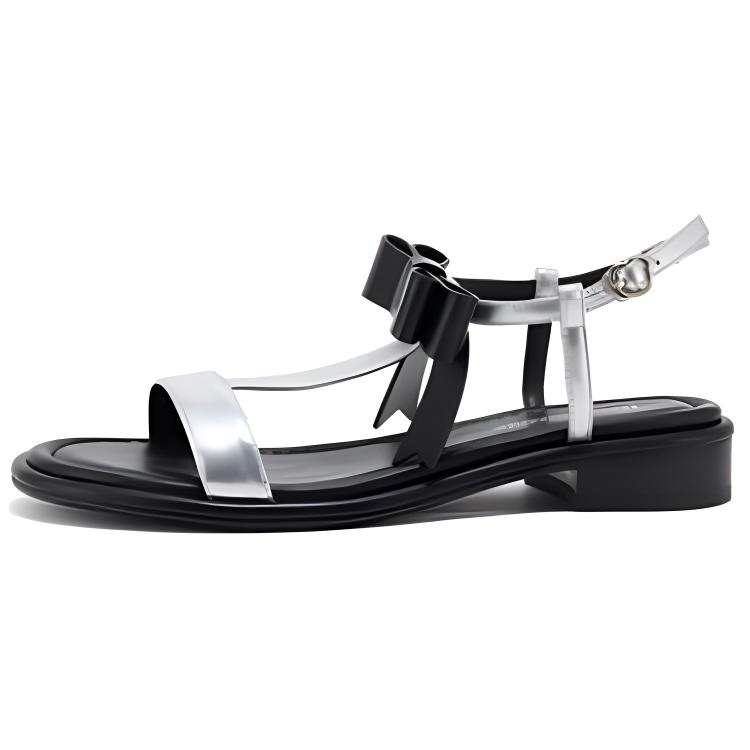 Teenie Weenie Leather One Strap Sandals Women's Silver