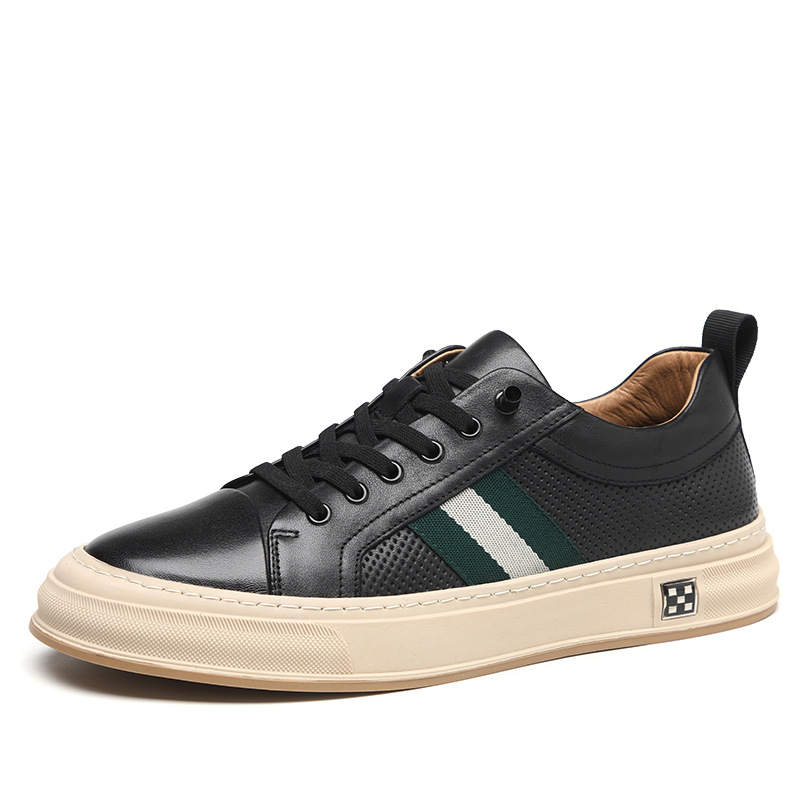 H2 Top Grain Cow Leather Low top Skateboard Shoes Men's