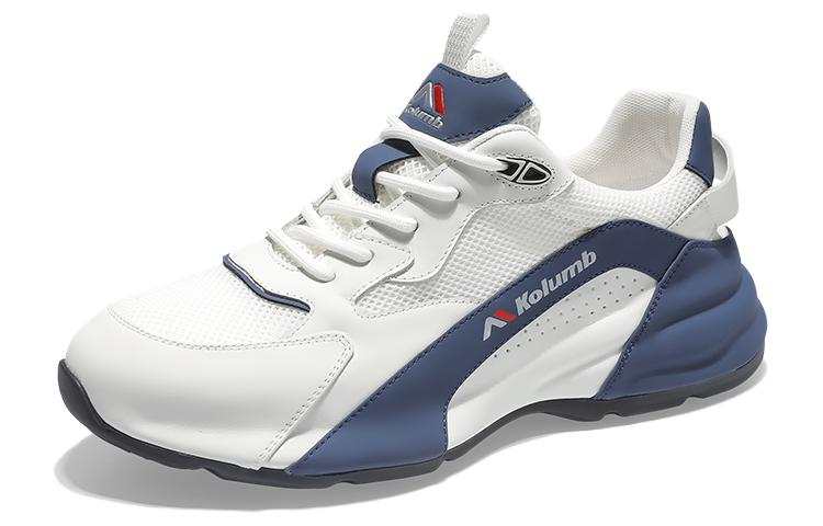 KOLUMB Slip Resistant And Breathable Low top Casual Shoes Men's White Blue