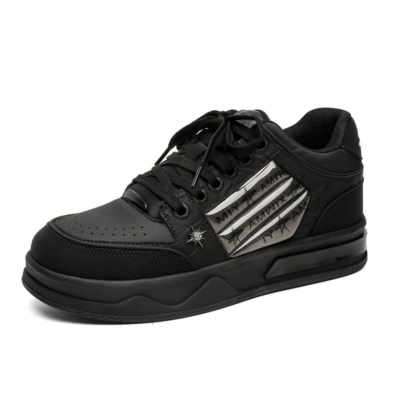 KACHILANG Synthetic Leather Cushioning Breathable Cushioning Breathable Low top Skateboard Shoes Unisex