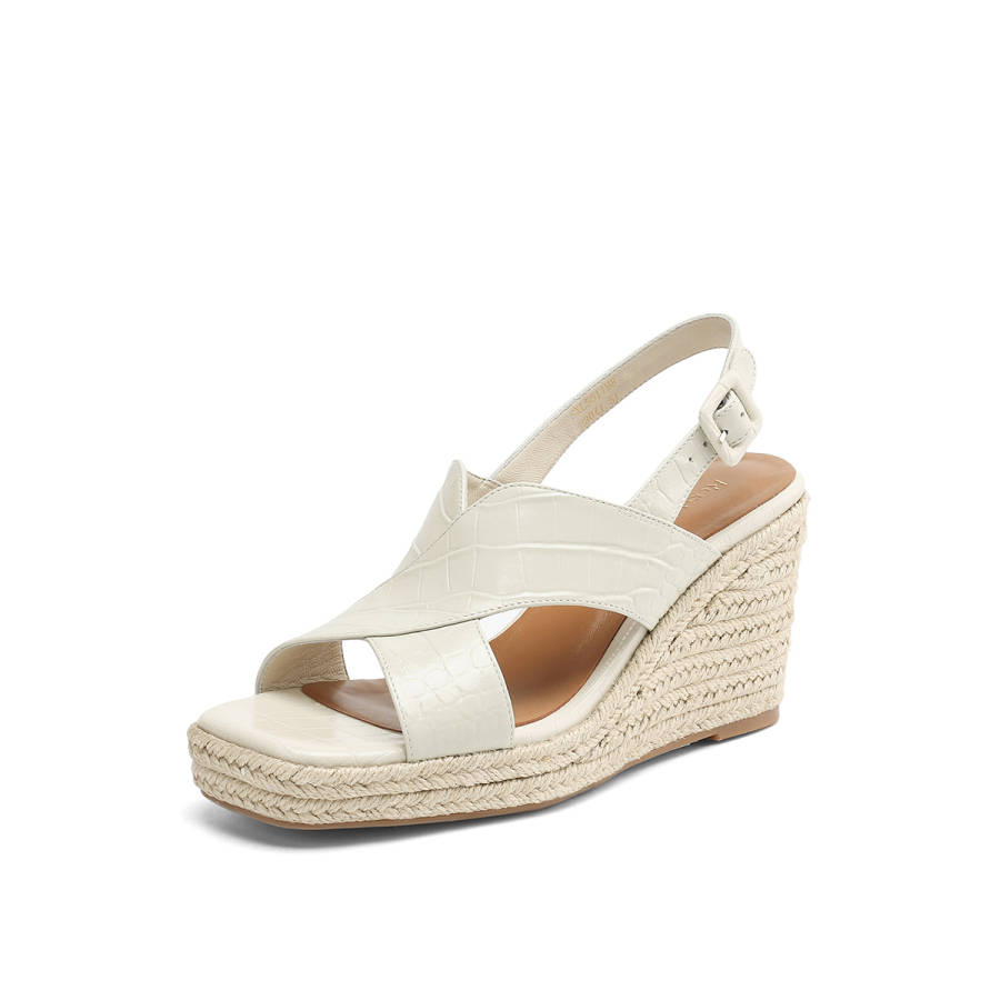 Rosa Bianca Cow Leather One Strap Sandals 9cm Women's