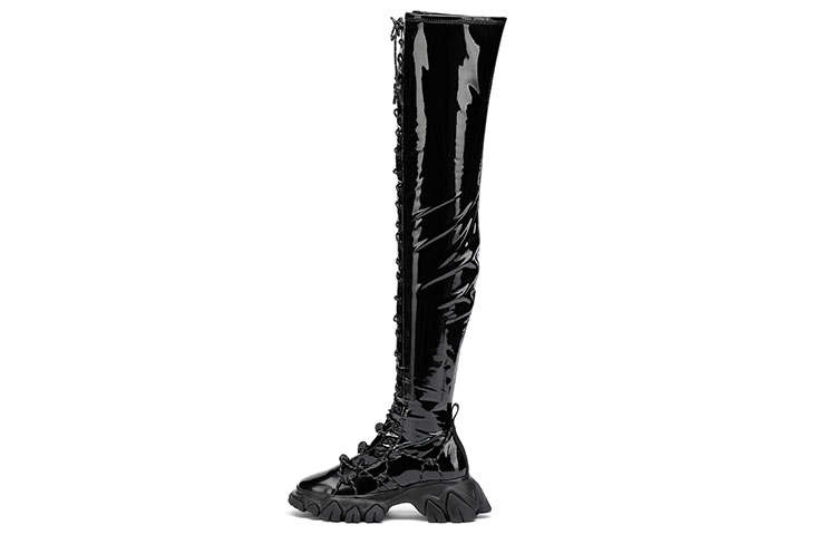 ANGEL CHEN Pu Long Shaft Boots Women's Black