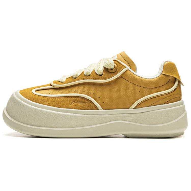 Li-Ning Li Ning Honey PLATFORM V2 Slip Resistant Abrasion Resistant Low top Casual Shoes Women's Yellow
