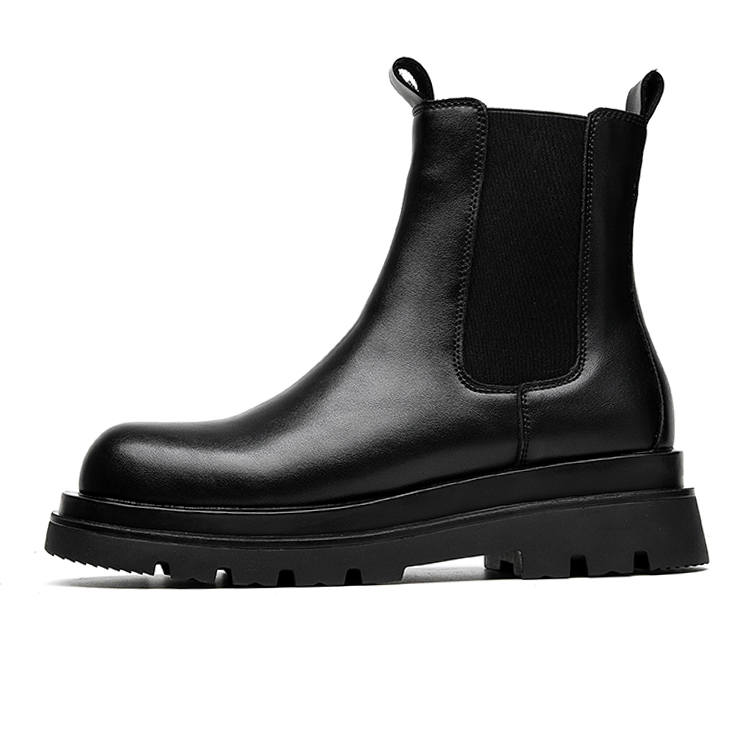 YEDANI YEDANI Microfiber Leather Short Chelsea Boots Men's Black