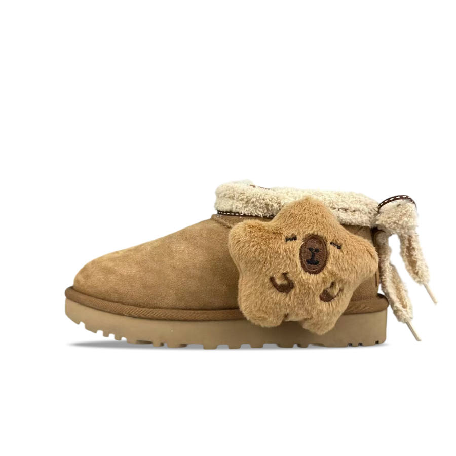 UGG CLASSIC CLEAR MINI BNK Five Pointed Star Capybara Sheepskin Short Snow Boots Women's