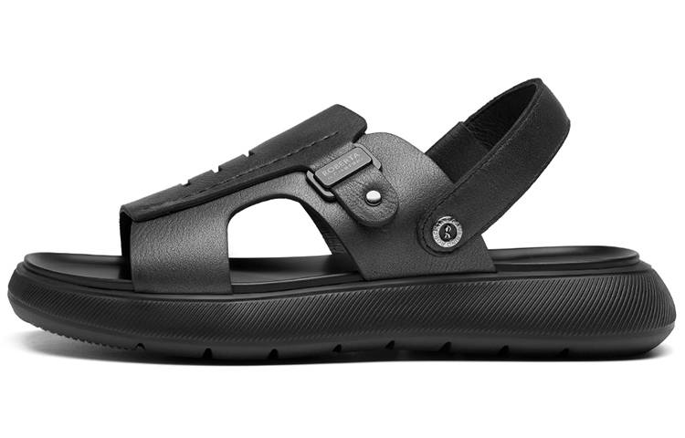 ROBERTA DI CAMERINO Cow Leather Beach Sandals Men's Black