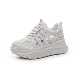 WEIMEIZHIMI Microfiber Leather Breathable Height Increasing Low top Chunky Sneakers Women's