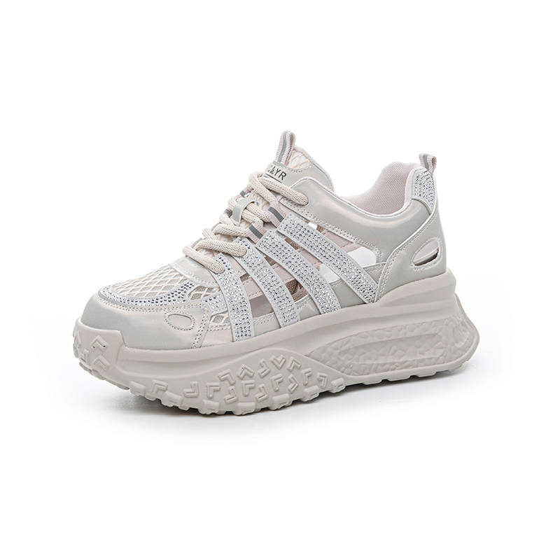 WEIMEIZHIMI Microfiber Leather Breathable Height Increasing Low top Chunky Sneakers Women's