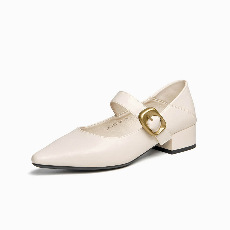GEMEIQ Synthetic Leather Chunky Heel Mary Jane Shoes Women's