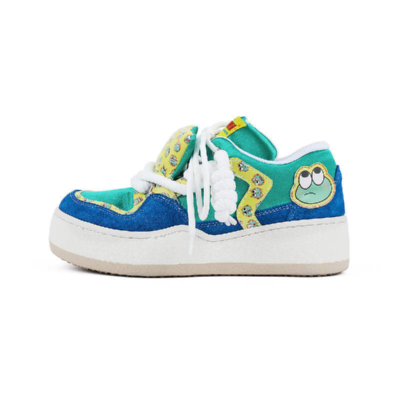 Niuwa Studio Microfiber Leather Casual Shoes Women's Blue Green