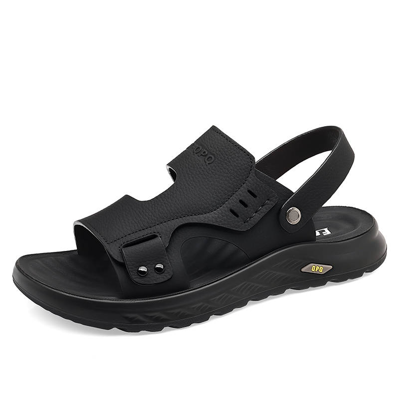 EGCHI EGCHI Top Grain Cow Leather Beach Sandals Men's