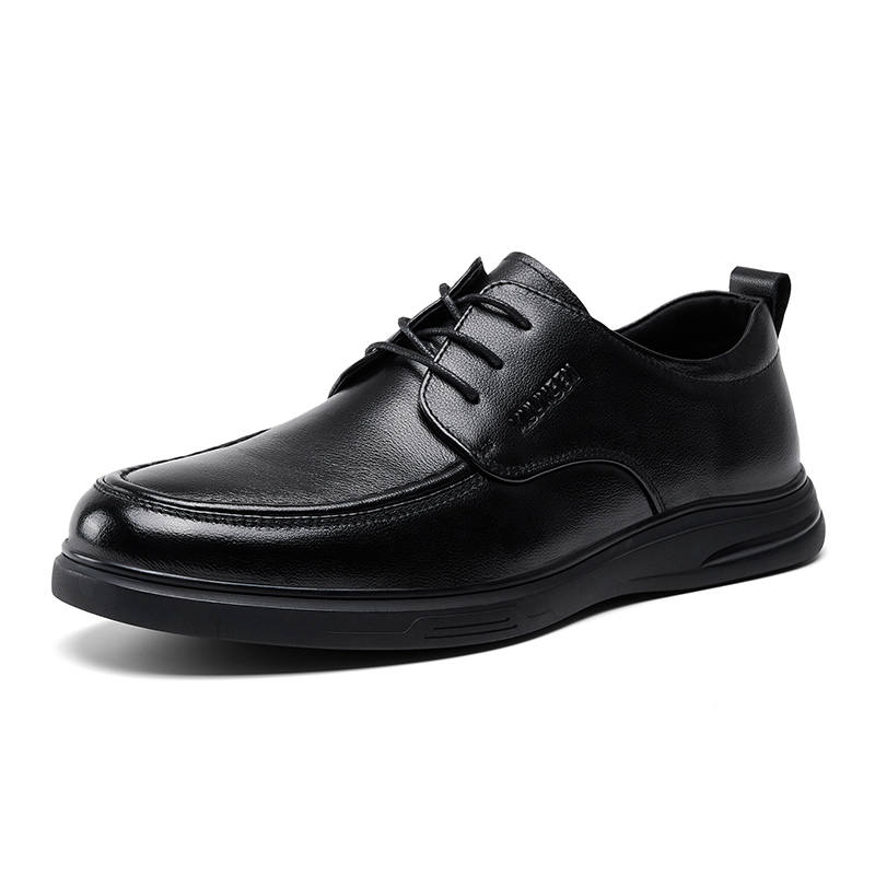 Mulinsen Top Grain Cow Leather Casual Shoes Men's Black