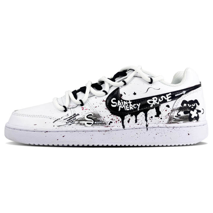 Nike Nike EBERNON Leather Abrasion Resistant Low top Skateboard Shoes Men's White