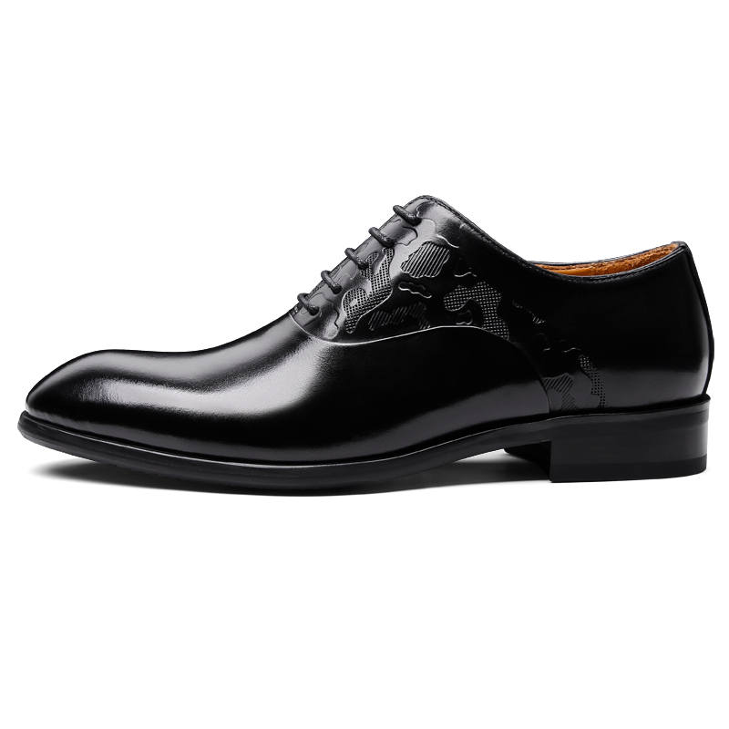 PALMPOLO Cow Leather Dress Shoes Men's Black